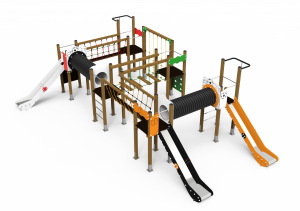 conjunto de torres multisport 4 para parques infantiles