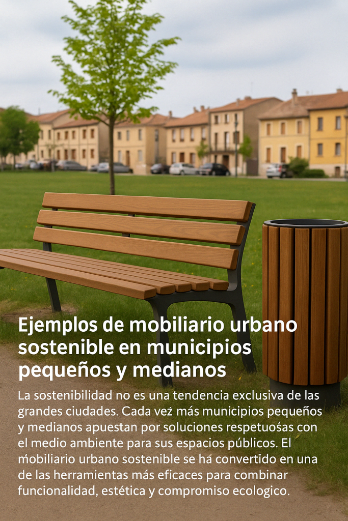 ejemplos de mobiliario urbano sostenible en municipios pequeños y medianos