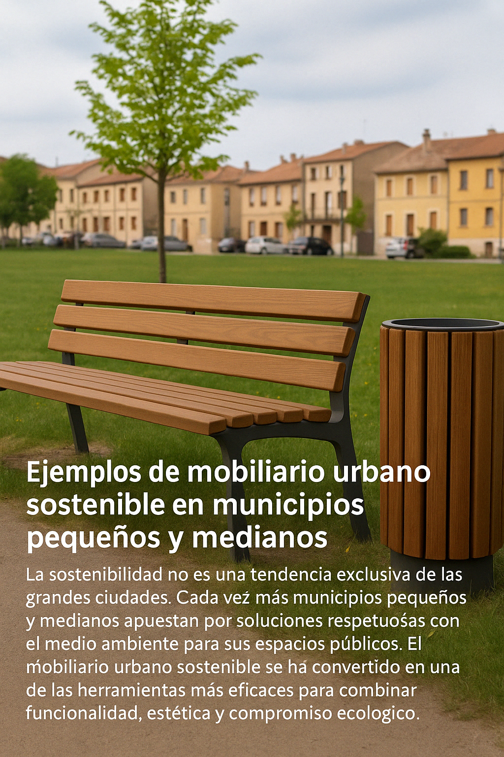 ejemplos de mobiliario urbano sostenible en municipios pequeños y medianos