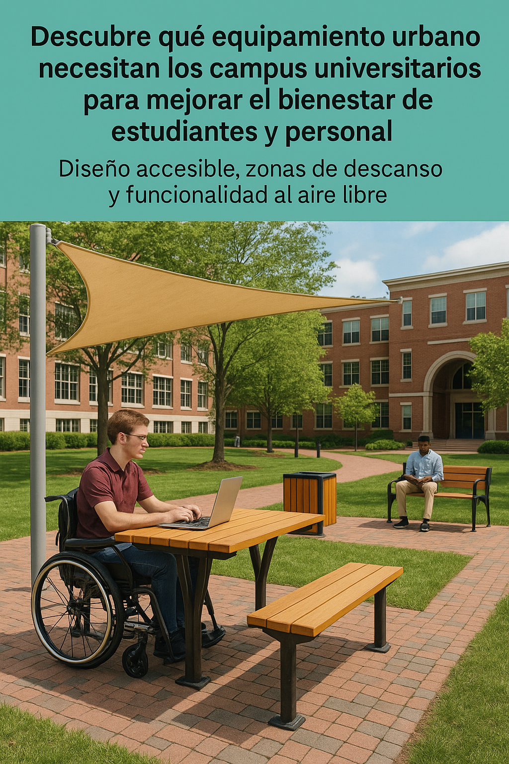 Descubre qué equipamiento urbano necesitan los campus universitarios para mejorar el bienestar de estudiantes y personal